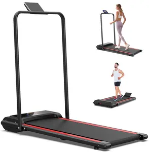 Foldable 2-in-1 Walking/Running Treadmill - 0.5-6MPH Speed, P1-P12 Programs, Device Holder & Easy Storage Design