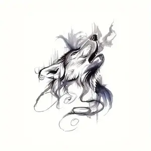 Wolf Head Pattern Car Sticker, Car Exterior Decorative Sticker, Universal Car Exterior Decoration Accessories for Car, Laptop, Refrigerator, Suitcase