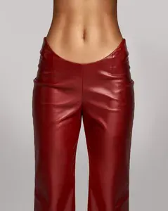 Straight-Leg Leather Pants