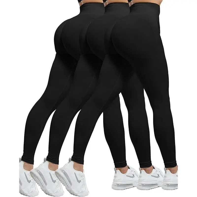 3 Piece Workout Leggings Sets for Women, Gym Scrunch Butt Butt Lifting Seamless Leggings Plus Size High Waist Yoga Pants oner  active workout  sets  women workout  leggings workout ultrasculpt legging daily workout