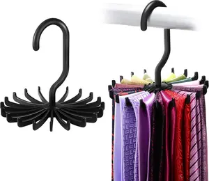 2 Pack Updated Twirl Tie Rack Belt Hanger Holder Hook for Closet Organizer Storage