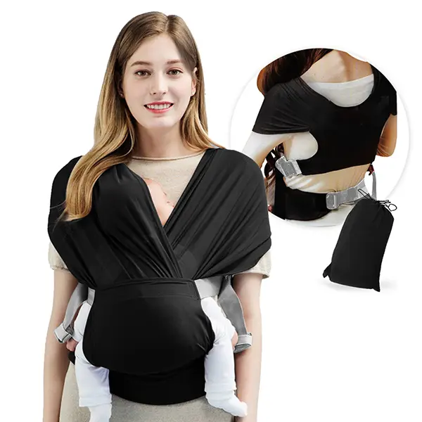Baby Carrier Wrap for Newborns - Ergonomic Design with C Curve Support for Baby's Spine Growth and Development