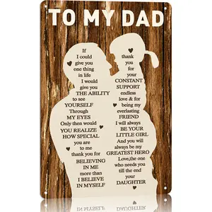 12x8in Aluminium Metal Plaque Sign - Vintage Novelty Home Decor Gift for Dad, Stepfather - Ideal for Father's Day, Christmas, Anniversary