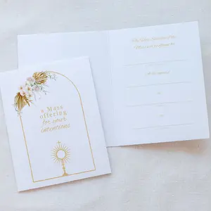 Floral Monstrance and Eucharist Mass Intention Card