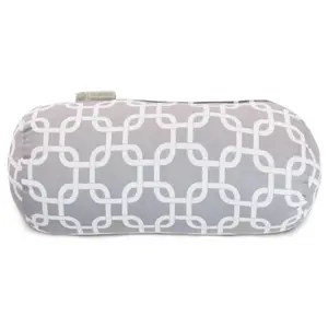 Majestic Home Gray Links Round Bolster - Home Decorative Soft UV-Resistant Cushion for Bedding & Linens, Home Decorative Cushion, Soft Cushions