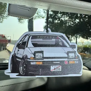 Japanese Racing Anime Style Car Air Freshener, Ice Cube Scented Hanging Ornament for Dashboard, Home Decor & Gifts, Car Fragrance, Car Accessory