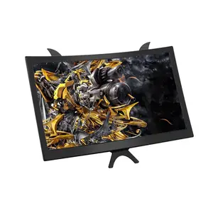 12inch Curved Screen Phone Screen Amplifier Curved Surface Amplifier 3D HD Screen Magnifier Lazy Stand