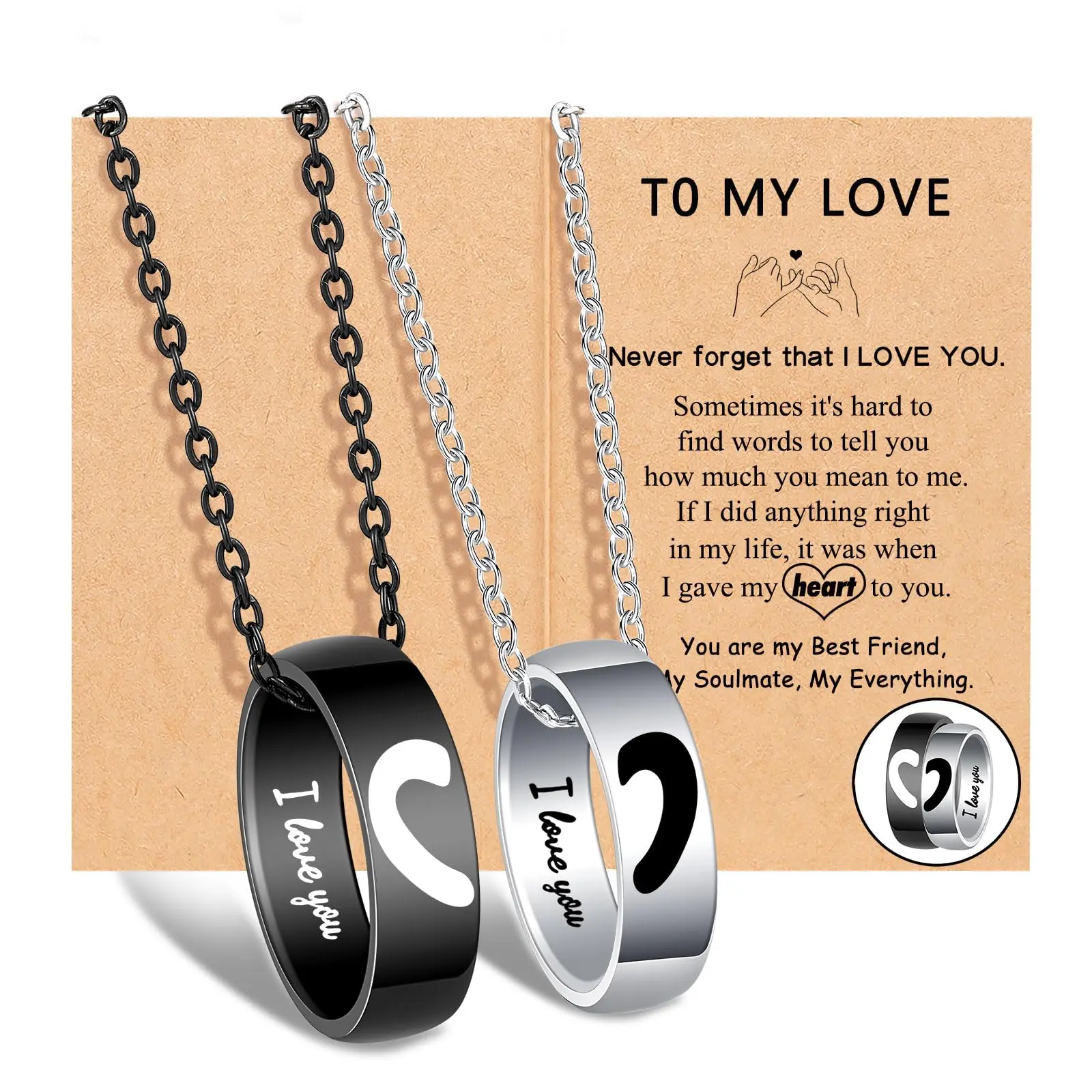 Matching Necklace for Couples, Exquisite Stainless Steel Split Heart Jewelry Set, Fashionable Adjustable Chains for His and Hers, Anniversary Gift