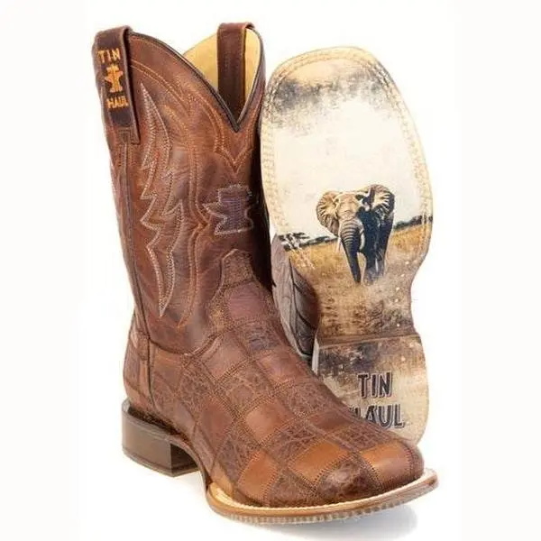 Men's Tin Haul Safari Boots with Memory Sole Handcrafted Square Toe Brown