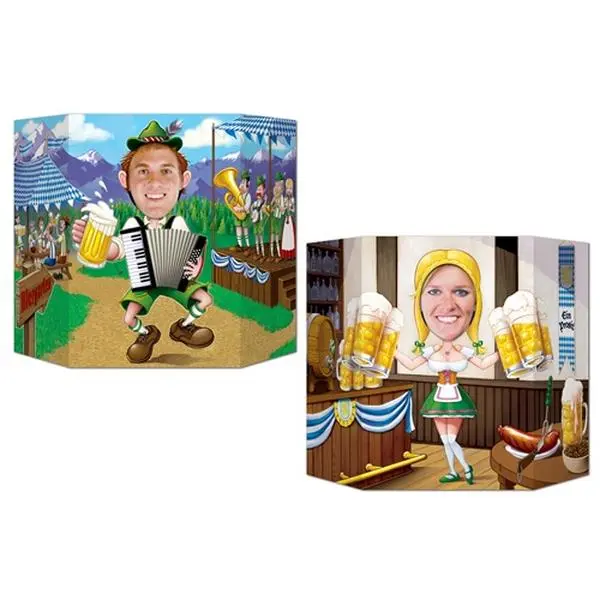 212 MAIN Oktoberfest German & International 3'1"x25" 2-Sided Printing Paper Cutouts & Photo Props - 6-Piece Indoor Party Decorations for Females, Festive Home Accessories