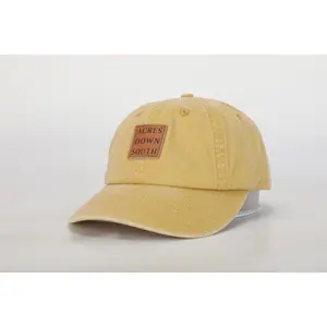 ads Minimalist Cotton Pro 6-Panel Hat - Old Gold Casual Classic Shape Fashion Accessory with Leather Patch, Southern Style Clothes Accessory