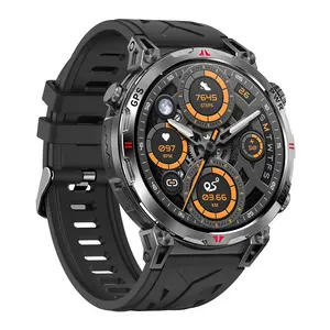 Men's Sports Health Fitness Wearable Smartwatch with GPS Navigation Compass Altitude Barometer Ai Voice Control Health Data Tracking Message Alerts Ipx8 Waterproof