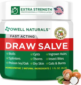 Owell Naturals Drawing Salve Ointment with Pure Shea Butter, for ingrown Hair, Boil, Splinter Remover, Bug Spider Bites, Bee Sting, Mosquito Itch, Poison Ivy, Burns & Cuts,1 Fl Oz (Pack of 1)