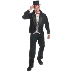 Tuxedo Costume Set For Adults | Men's Classic Tuxedo Vest with Black Pants, White Shirt & Red Bow Tie – Gentleman Dress Up Outfit - Magician, Circus Ringmaster & Party Costume