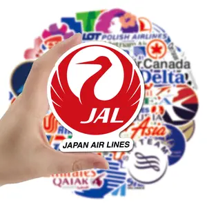 55 non-repeating boarding pass airline graffiti stickers DIY luggage car skateboard waterproof stickers