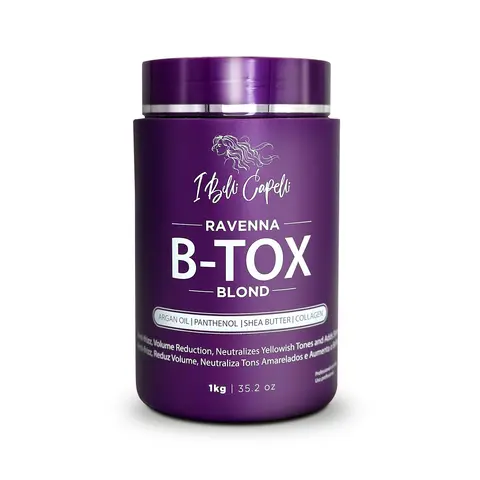 I BELLI CAPELLI Ravenna B-tox Hair Mask with Intensive Quaternized Keratin & Argan Oil, Anti Frizz Shine Frizz Control for Color & Chemically Treated Blonde Dry Hair, Tone Correction, Improves Manageability, 30min+ Leave-In, 1kg/35.02oz
