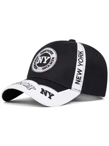 Unisex Ny Patchwork Baseball Cap, Adjustable Fitted Sun Protection Hat, Casual Outdoor Travel Beach Vacation Headwear for Men Women
