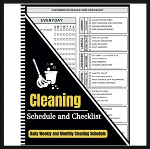 cleaning schedule and checklist: Daily Weekly and Monthly Cleaning Schedule | Household Chores with Check Lists - 8,5x11 in Paperback