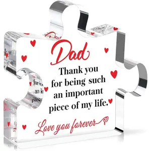 Dad Christmas Gifts from Daughter Son for Dad Stocking Stuffers Birthday Gifts Ideas - Appreciation  Puzzle Plaque for  Office Table Desk Decor