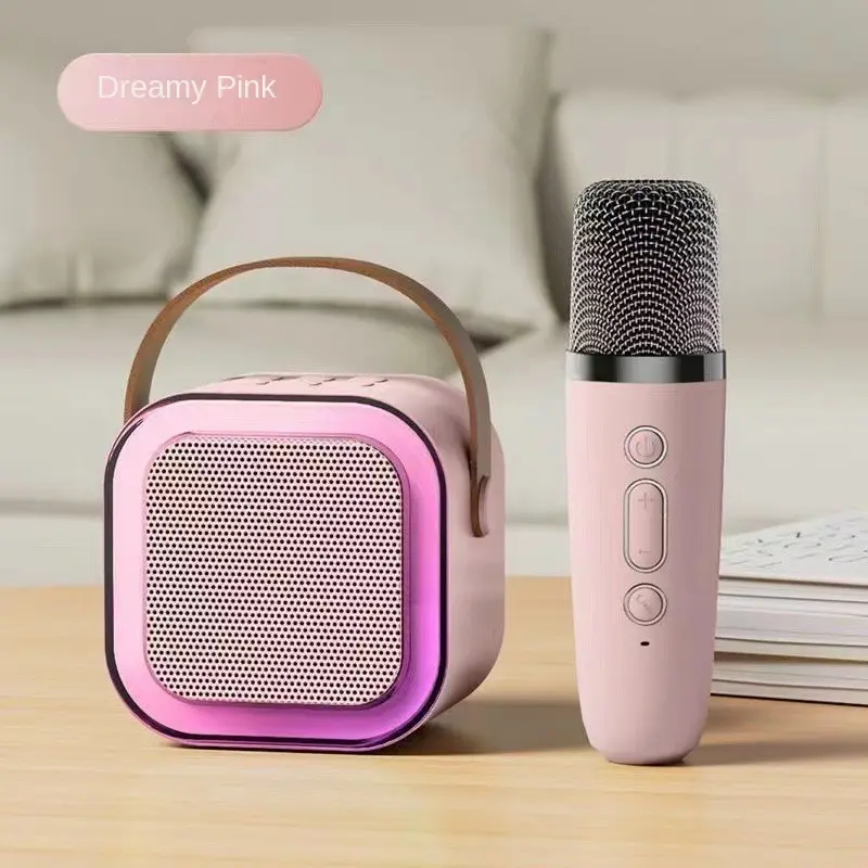 Wireless Bluetooth Microphone Speaker with Karaoke Function, Portable All-in-One Home KTV Set