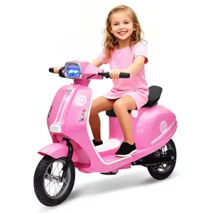 Kids Motorcycle 24V 350W Electric Ride-On, 14MPH Max,Waterproof Design,LED Lights & Rear Brake - Motorbike for Ages 8-14,143 lbs Max-Pink