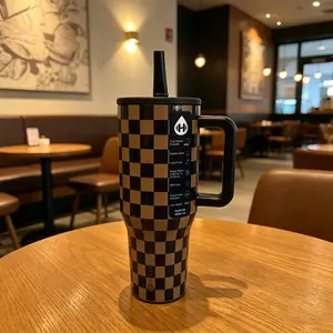 HydroJug Traveler 40 oz Checkered Insulated Drinkware Flask - New Vacuum Design, Portable Tumbler, Camping & Gym Use, Birthday Gift Option, Flasks