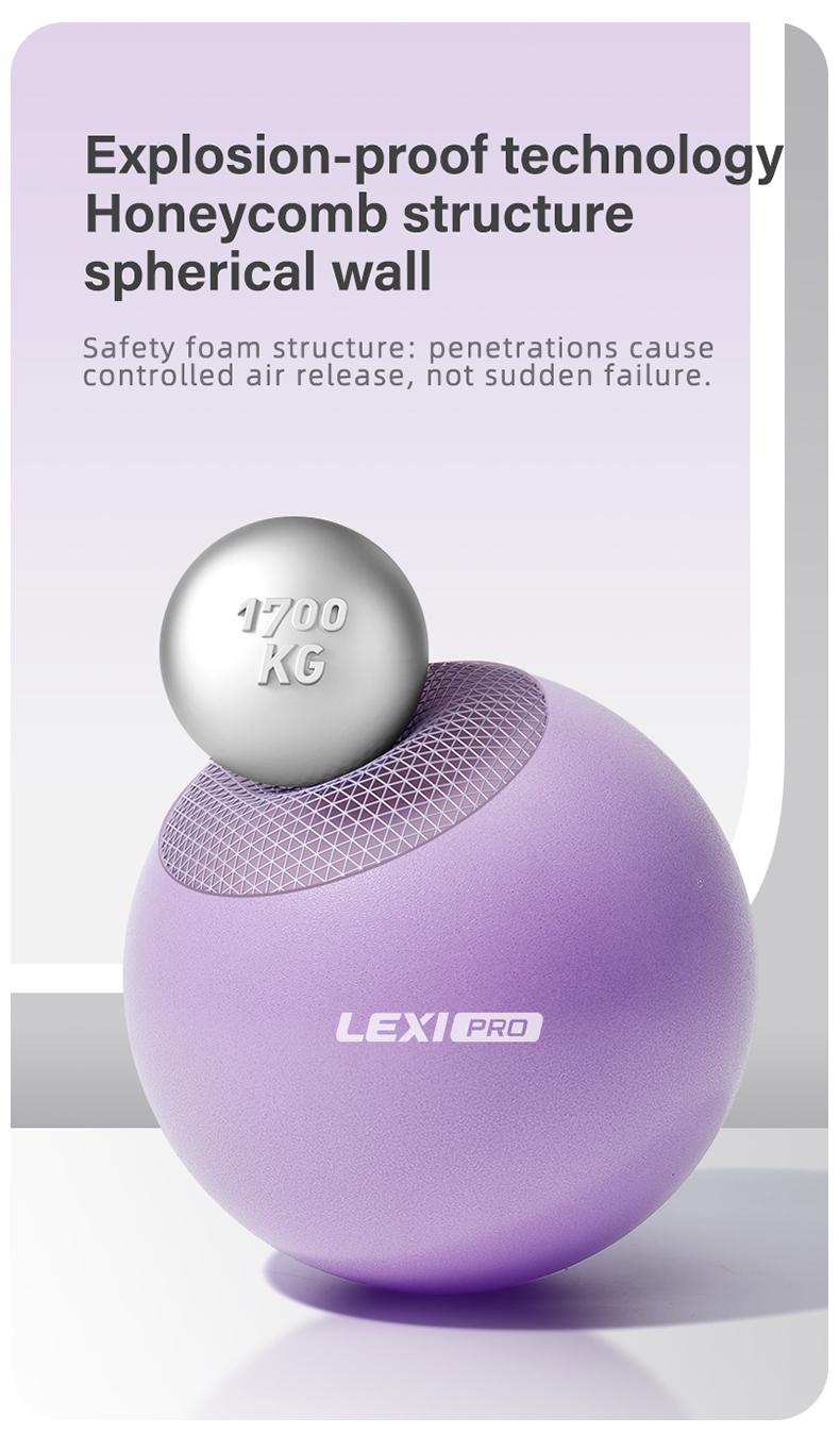LEXI Small Exercise Ball for Pilates Yoga and Barre Workout Anti Burst Mini Stability Ball for Core Balance Training and Back Support Exercise