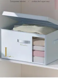 Original Fabric Storage Box with Lid, Durable Material Design, Ideal for Organizing Items, Perfect for Home Organization Needs