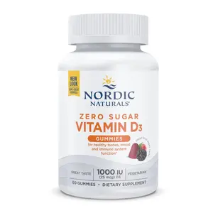 Nordic Naturals Zero Sugar Vitamin D3 Gummies - Vegetarian, Non-GMO - 60 Ct