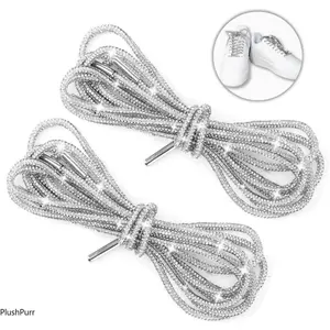 2PCS Rhinestone Glitter Shoe Laces, 47in Shiny Rope Strings Hoodie String Replacement Drawstring Cords for Shoes Trunks Bags DIY Decor Accessories No-Tie Shoelace Anchors Set Footwear Bedroom SpringStatements