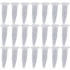 100PCS 1.5ml Lab Mini Plastic Test Tube Centrifuge Vial Snap Cap 42x11mm Clear