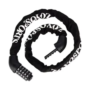 Bicycle Chain Lock, 5-digit Combination Bike Lock with Key, Multifunctional Anti-theft Chain Lock for Bicycle, Skateboard, Motorcycle, Outdoor Equipment
