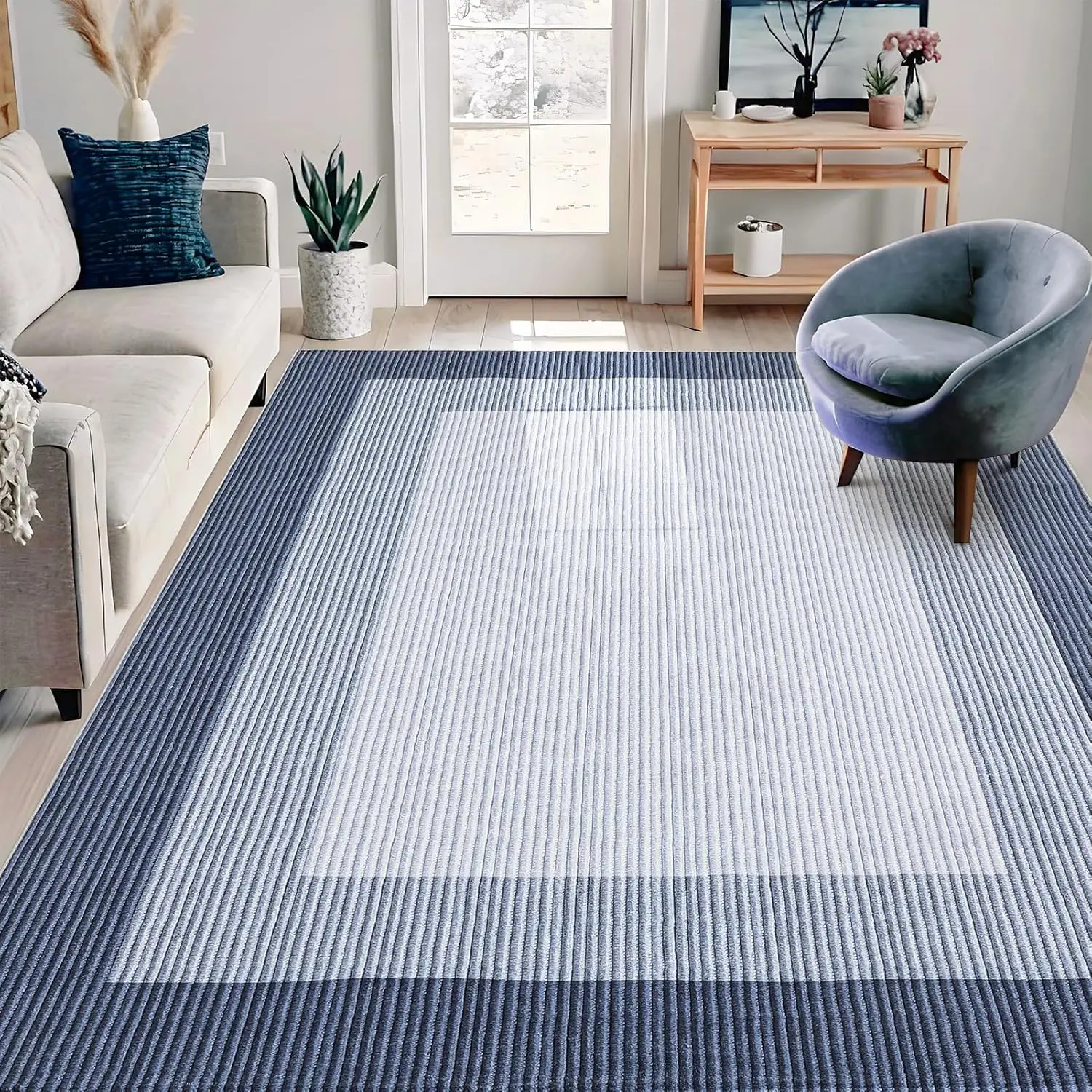 【GARVEE】Modern washable indoor area rugs with stain-resistant, non-slip backing, low pile, and soft folding design. Available in multiple sizes and colors, perfect for living rooms, bedrooms, dining rooms, offices, nurseries, and hallways.