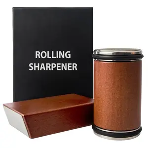 Rolling Knife Sharpener - Perfect Edge Every Time with Kitchen Knife Sharpener  - Knife Sharpening Kit - Knife Sharpener Roller with Magnetic Holder with 20 Degrees