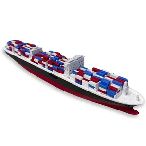 10-Inch Modern Container Ship Model - Detailed Cargo Vessel Replica, Nautical Desk Ornament, Office Decor Gift for Logistics Professionals