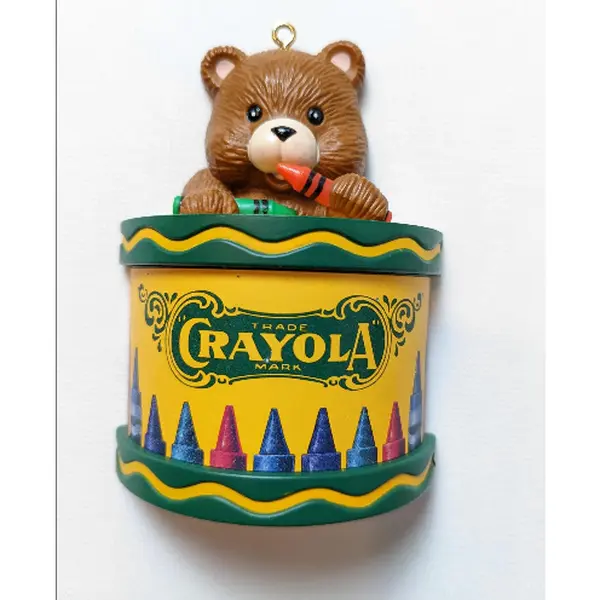 Crayola Crayon Drumming Bear Christmas Ornament