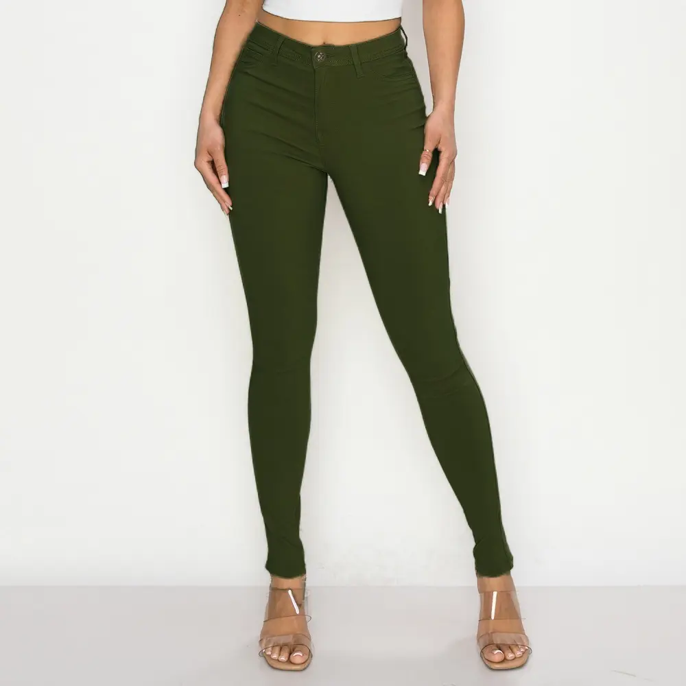 Lucy - Super Stretchy Skinny Jeans Denim Fabric cuffed jeans high water jeans boots baggy jeans curvy Bottom Comfortable Womenswear Button Leg