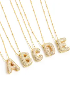 Fashion Bubble Letters Necklace for Women & Girls, Fashion Jewelry for Party, Daily Clothing Decor, Trendy All-match & Exquisite Jewelry for Birthday Gift, Alphabet Necklace