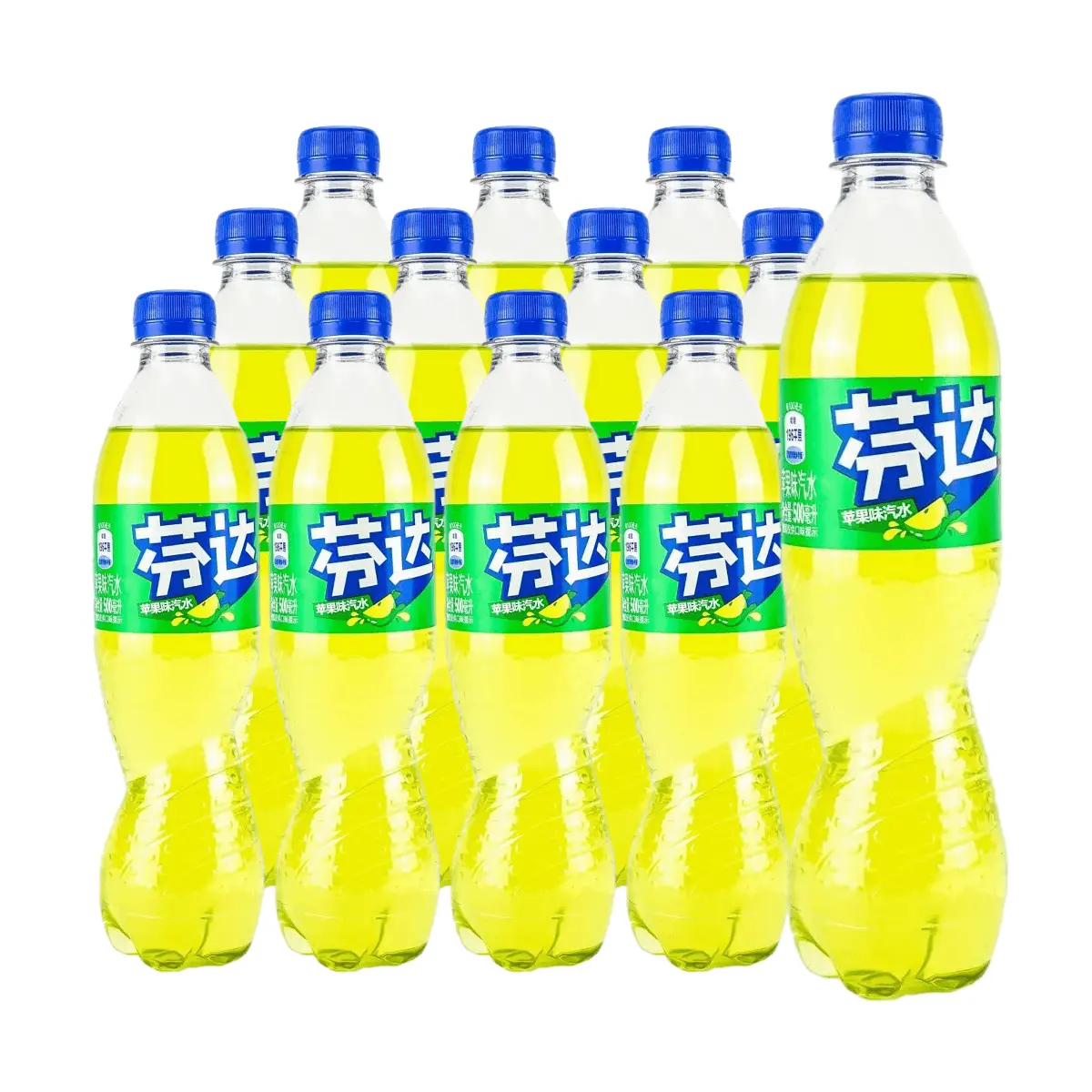 Fanta Green Apple Soda 500ml (12 Pack) - Authentic China Mainland Version Carbonated Drink