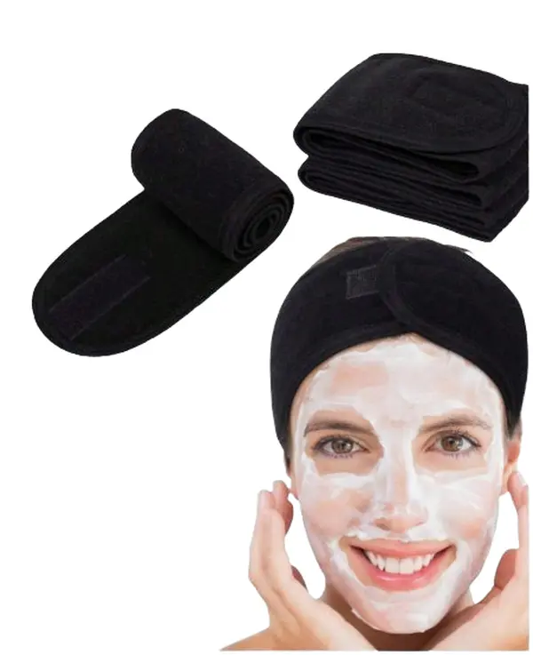 Adjustable Spa Facial Headband Soft Towel Hair Wrap for Women Hook-and-Loop Closure Absorbent Gentle on Skin Reusable Machine Washable Ideal for Facials Makeup and Hair Care