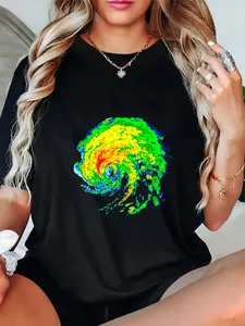 100% Cotton Unisex Meteorologist Storm Chasing Weather Radar Image T-Shirt Cotton Shirt