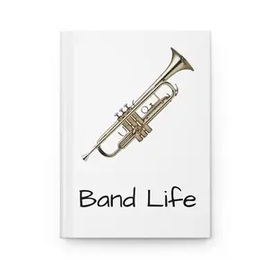 Trumpet - Band Life - White - Hardcover Journal Matte