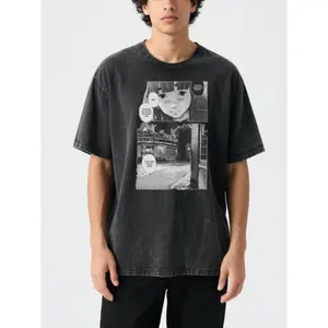 Punpun The Saddest Panel Men T-Shirt |   Goodnight Manga Horror Funny Male Tshirt Basic Tees O-Neck T-Shirt Oversize Clothes, Casual Style, Crew Neck, Medium Stretch Fabric