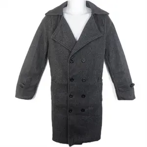 Dark Grey Wool Overcoat Size Large Comfort Formal