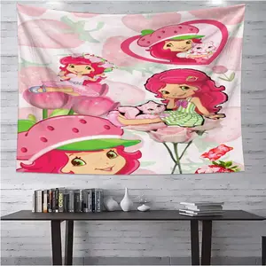 Strawberry Shortcake-2 Hanging Banner for Home Decor, University Dorm Bedroom Living Room Party Wall Decoration, Multi-Purpose Party Decor