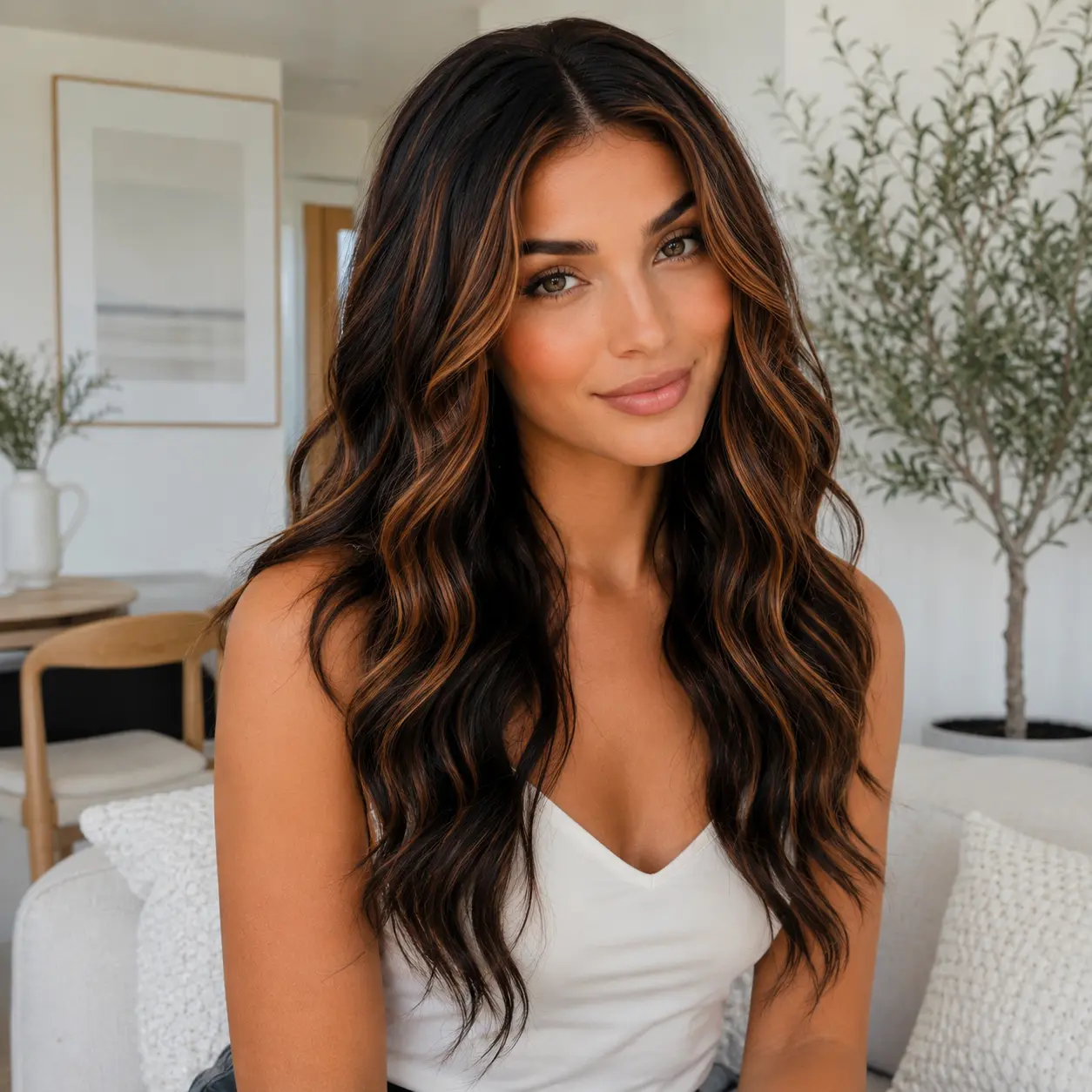 1B/27 Ombre Highlight Body Wave Lace Closure Wig, Synthetic Human Hair Blend 5x5 Pre Cut Lace Wig for Women, 200% Density Pre Plucked Hairline Wig, Glueless Wear And Go Wig pluck transparent wig pre skin