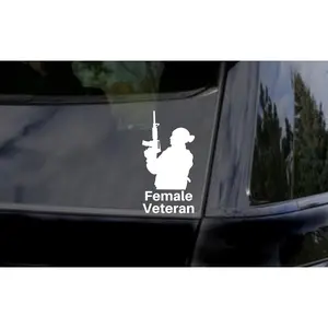 Female Veteran Car Decal, Military Women, Military Veteran Gift For Wife, Retired Military Women, Army, Air Force, Navy, Coast Guard