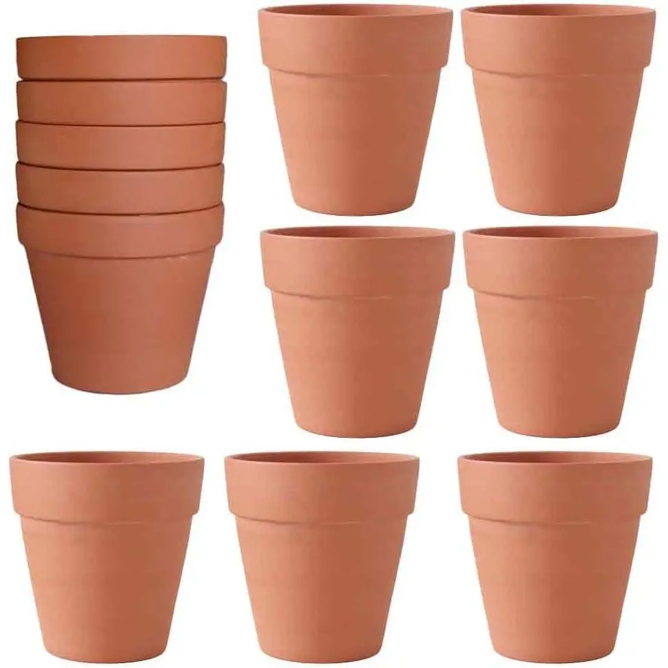 Clay Pot - 12 Pack Large Terra Cotta  Pot with Drainage Hole, Clay Planters Pot, Terracotta Pot for Indoor Outdoor  (4.7 inch)