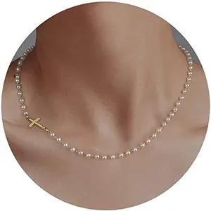 Simple Cross Pendant Choker Necklace Dainty Tiny Cross for Women Girls Christmas Gift All-match Exquisite Jewelry Pearls For Christmas reindeer antler kirks folly open ringcharms dallas  tx  custom  silver  pendant outdoor sport work Holiday Charm Acrylic