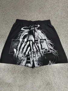 Men's Shorts with Face Money Print, Street Style Outdoor Vacation Party Commute Fashion, Casual Fitted Knee Length